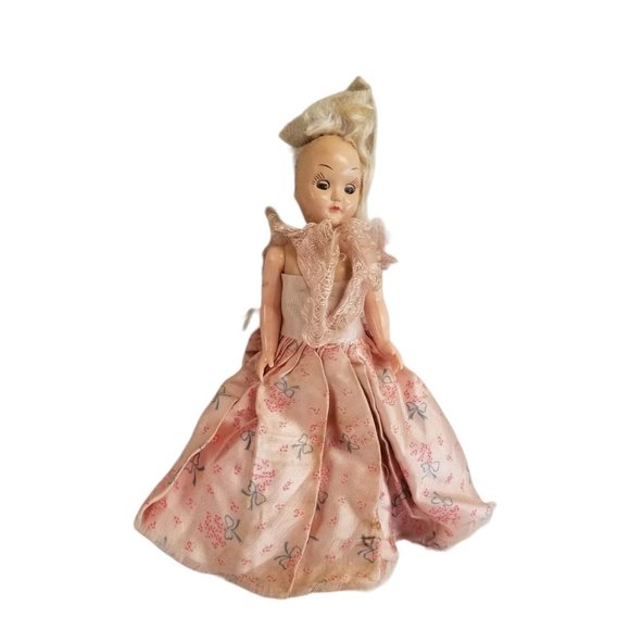 Toys Vintage Fashion Doll Sleepy Eye Composition Dress Blonde Hair Pink Dress Old Toy Poshmark